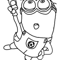 Desenho de Minion Phil se divertindo para colorir