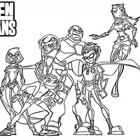 Desenho de Personagens de Jovens Titãs para colorir
