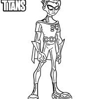 Desenho de Robin de Jovens Titãs para colorir
