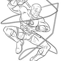 Desenho de Demolidor e sua arma para colorir