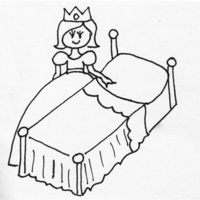 Desenho de Princesa mostrando sua casa para colorir
