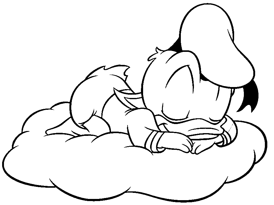 Download Desenho de Donald baby dormindo para colorir - Tudodesenhos