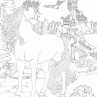 Desenho de Bella Sara no castelo para colorir