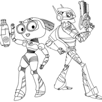 Desenho de Personagens de Bols e Blip para colorir