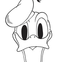 Desenho de cara do Pato Donald para colorir