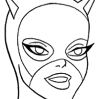 Desenho de Cara da Mulher Gato para colorir