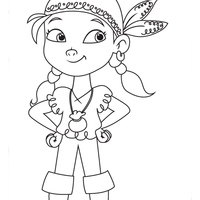 Desenho de Izzy com as mãos na cintura para colorir
