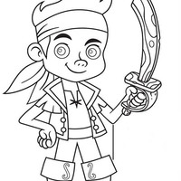 Desenho de Jake e sua espada de pirata para colorir