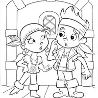 Desenho de Jake e Izzy para colorir