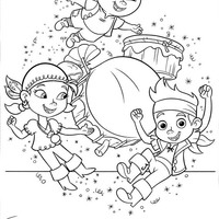 Desenho de Jake e seus amigos voando para colorir