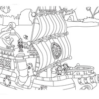 Desenho de Jake e o navio pirata para colorir