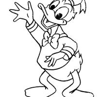 Desenho de Donald dando tchau para colorir
