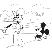 Desenho de Clarabela e Mickey para colorir