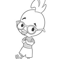 Desenho de Chicken Little batendo palmas para colorir