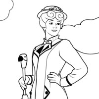 Desenho de Babá Mary Poppins para colorir