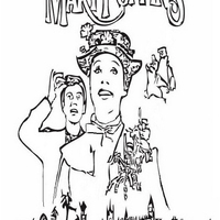 Desenho de Cartaz de Mary Poppins para colorir