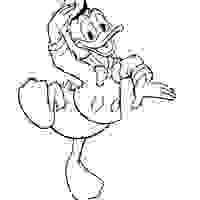 Desenho de Donald pulando de alegria para colorir