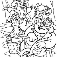 Desenho de Tico e Teco e amigos para colorir