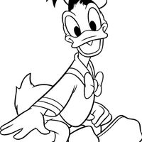 Desenho de Donald sentado para colorir