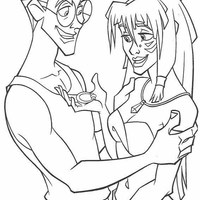 Desenho de Kida e Milo namorando para colorir