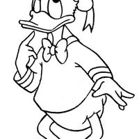Desenho de Pato Donald confundido para colorir