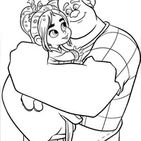 Desenho de Detona Ralph e Venellope para colorir