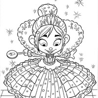 Desenho de Venellope vestida de princesa para colorir