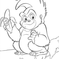Desenho de Gorila amigo de Tarzan para colorir