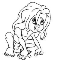 Desenho de Tarzan bebê para colorir