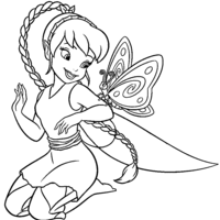 Desenho de Fada Fawn e borboleta para colorir