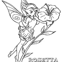 Desenho de Fada Fawn e flor para colorir