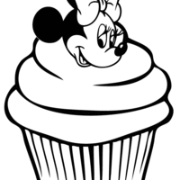 Desenho de Cupcake da Minnie para colorir