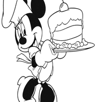 Desenho de Bolo da Minnie para colorir