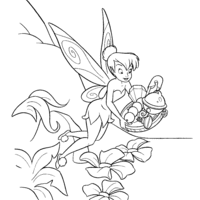 Desenho de Tinker Bell carregando bandeja para colorir