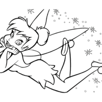 Desenho de Tinker Bell deitada para colorir
