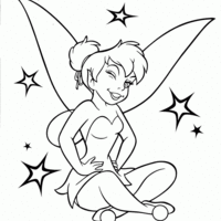 Desenho de Tinker Bell piscando olho para colorir