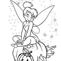 Desenho de Tinker Bell Halloween para colorir