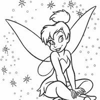 Desenho de Tinker Bell sentada para colorir