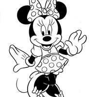 Desenho de Laço de bolinhas da Minnie para colorir