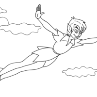 Desenho de O voo do Peter Pan para colorir