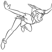 Desenho de Peter Pan voando para colorir