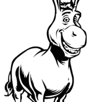 Desenho de Burro do Shrek sorrindo para colorir