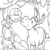 Desenho de Burro mascando chiclete para colorir