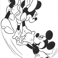 Desenho de Mickey e Minnie juntos para colorir