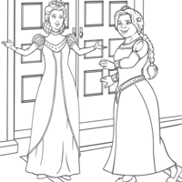 Desenho de Princesa Fiona e rainha para colorir