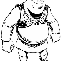 Desenho de Shrek com raiva para colorir