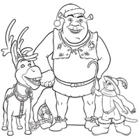 Desenho de Shrek no Natal para colorir