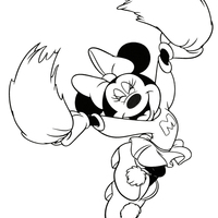 Desenho de Minnie animadora de torcida para colorir