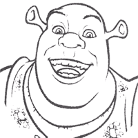 Desenho de Shrek sorrindo para colorir
