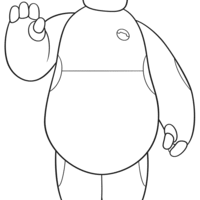 Desenho de Baymax para colorir